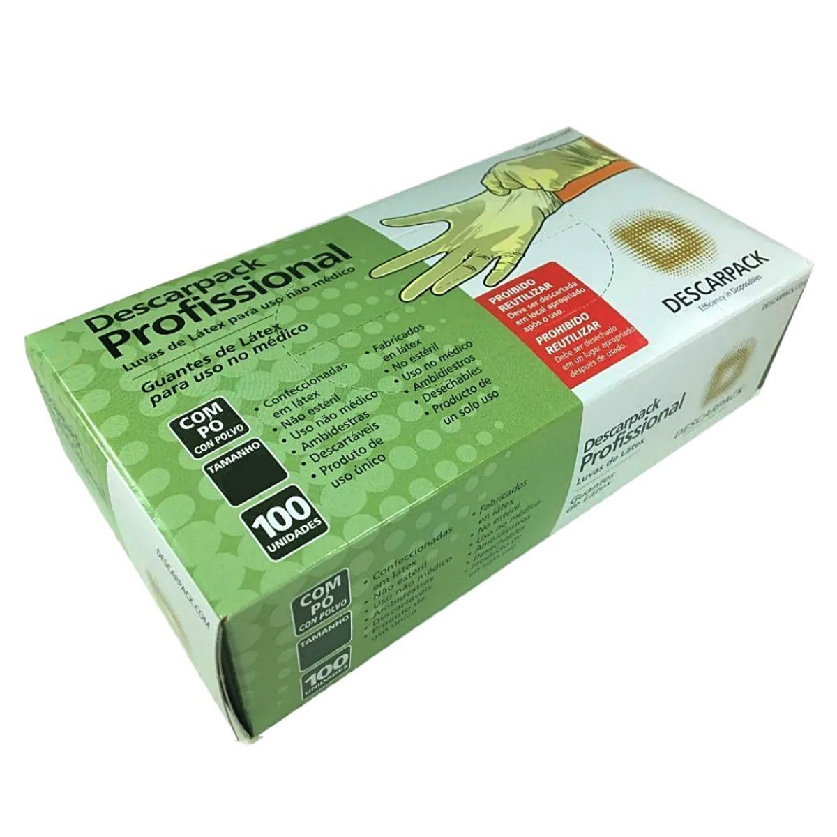 LUVAS DE EXAME LÁTEX DESCARTAVEIS S/PÓ CX.100 UNI