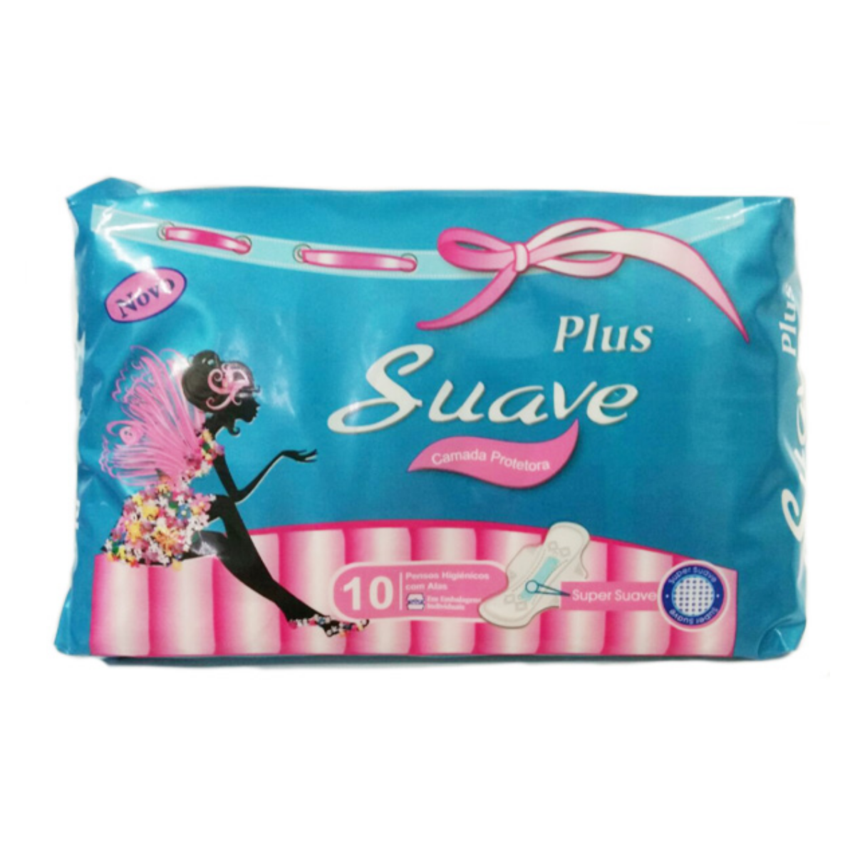 PENSO HIGIÉNICO SUAVE PLUS REGULAR C/ ABAS  PCT 10 UND