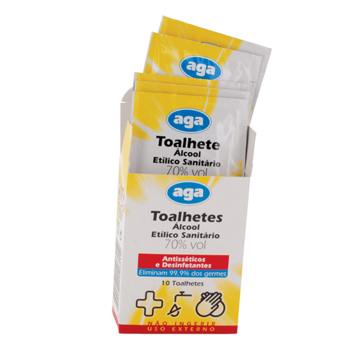 TOALHITAS C/ ALCOOL, ANTI BACTERIANO 99% 10 UNID